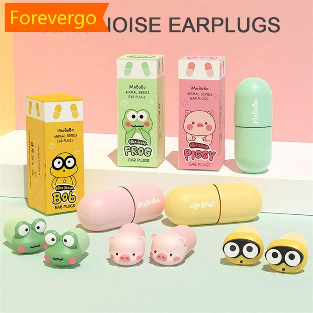 forevergo Cartoon Anti-Ruído Tampões Auriculares Soft Slow Rebound Sponge Portáteis À Prova De Som Silenciosos Para Dormir E5S5