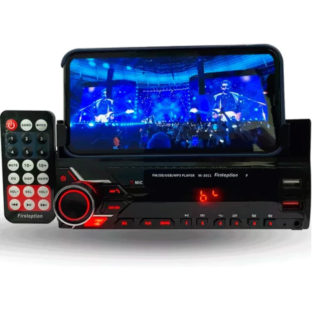 Mp3 Player 3011f Bluetooth Usb Sd com Suporte Celular First Option