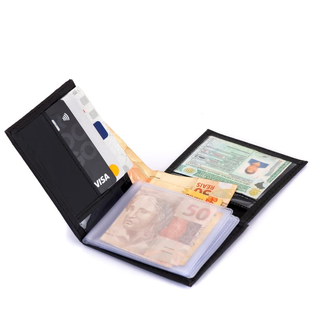 Carteira De Couro Masculina Modelo Lapela Porta Moedas Em zíper e porta notas. Envio Imediato.