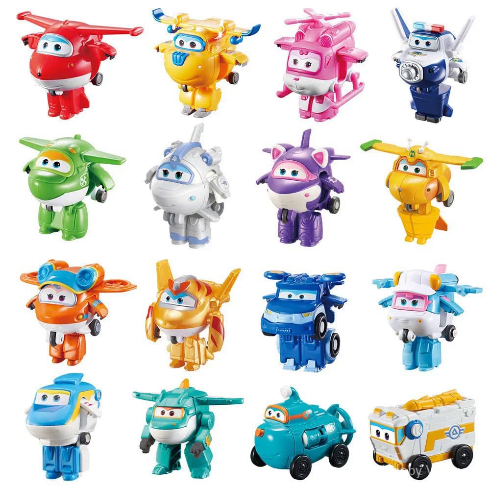 36 Tipos Super Wings 2 "Escala Mini Transforming Anime Deformação Avião Robô Figuras de Ação Transformação Brinquedos Para Crianças Presentes NFUL