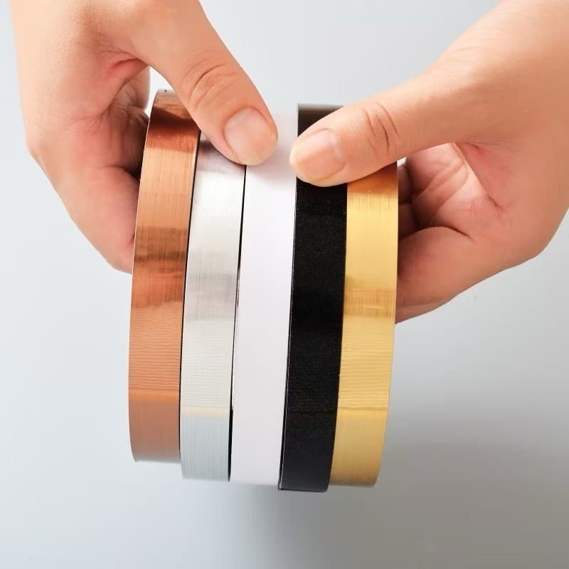 Fita Adesiva Metalizada Decorativa Efeito Escovado Para piso 50 Metros Borda Faixa Decoração