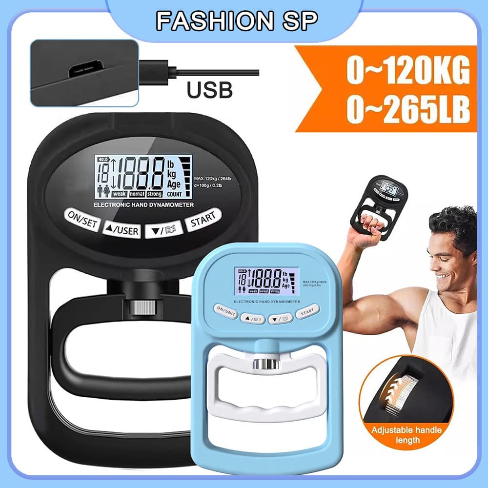 Treinador Execitador De Mão Testador Força Dinamometro 120kg Testador Eletrônico De Força De Preensão