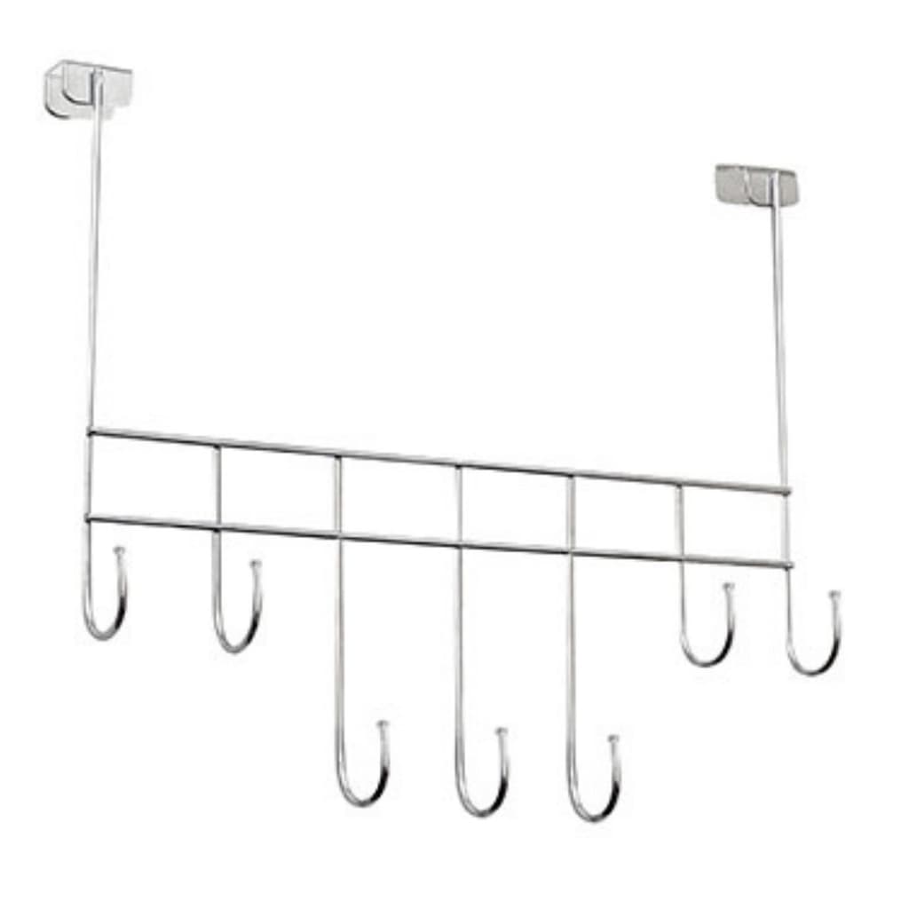 Cabide Com 7 Ganchos Para Porta Em Aço Cromado N073