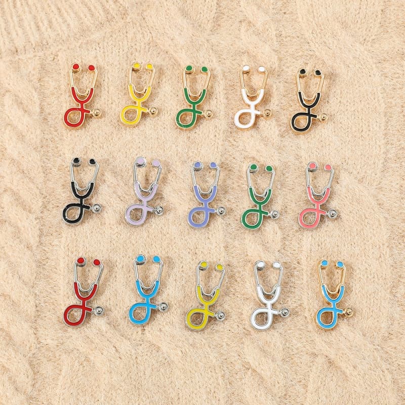 1 Peça Broche De Liga De Estetoscópio Série Médica Emblema Decoração Em Alfinetes De Mochila De Roupas