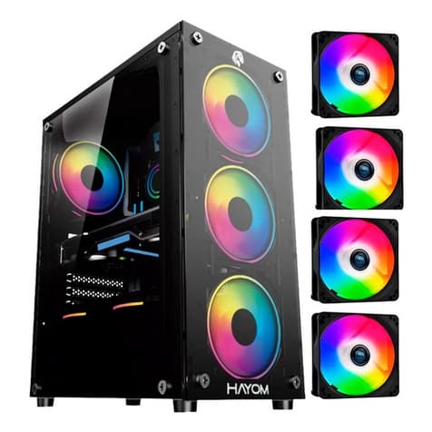 Gabinete Gamer 1749 Lateral E Frontal Em Vidro C/ 4 Fans Rgb