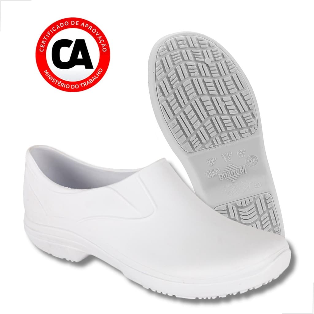Sapato Enfermagem Hospitalar Cozinha Antiderrapante Com Ca