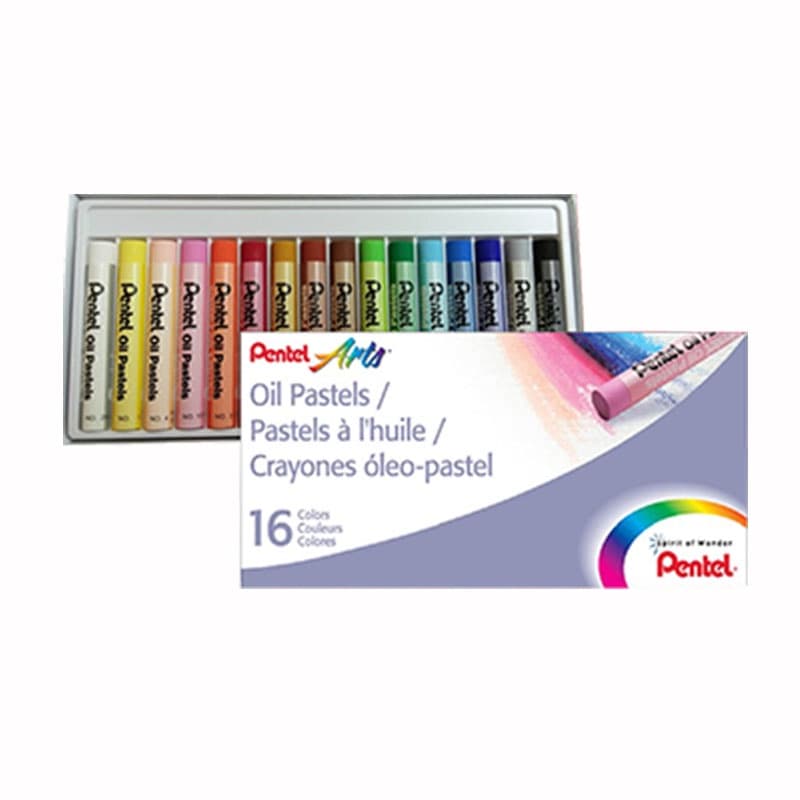 Giz pastel oleoso PHN-16 com 16 cores Pentel