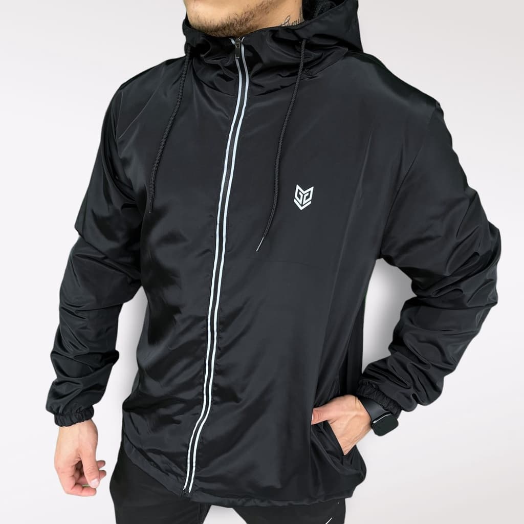 04# Jaqueta Corta Vento Masculina Forrada Premium Impermeável Masculina Gola Alta Bolso zíper Invisivel