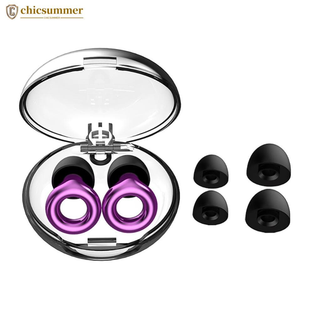 CHICSUMMER Tampões Auriculares Portáteis De Silicone Macio Anti-Ruído Laváveis Com Redução De Reutilizáveis Para Dormir G9L4