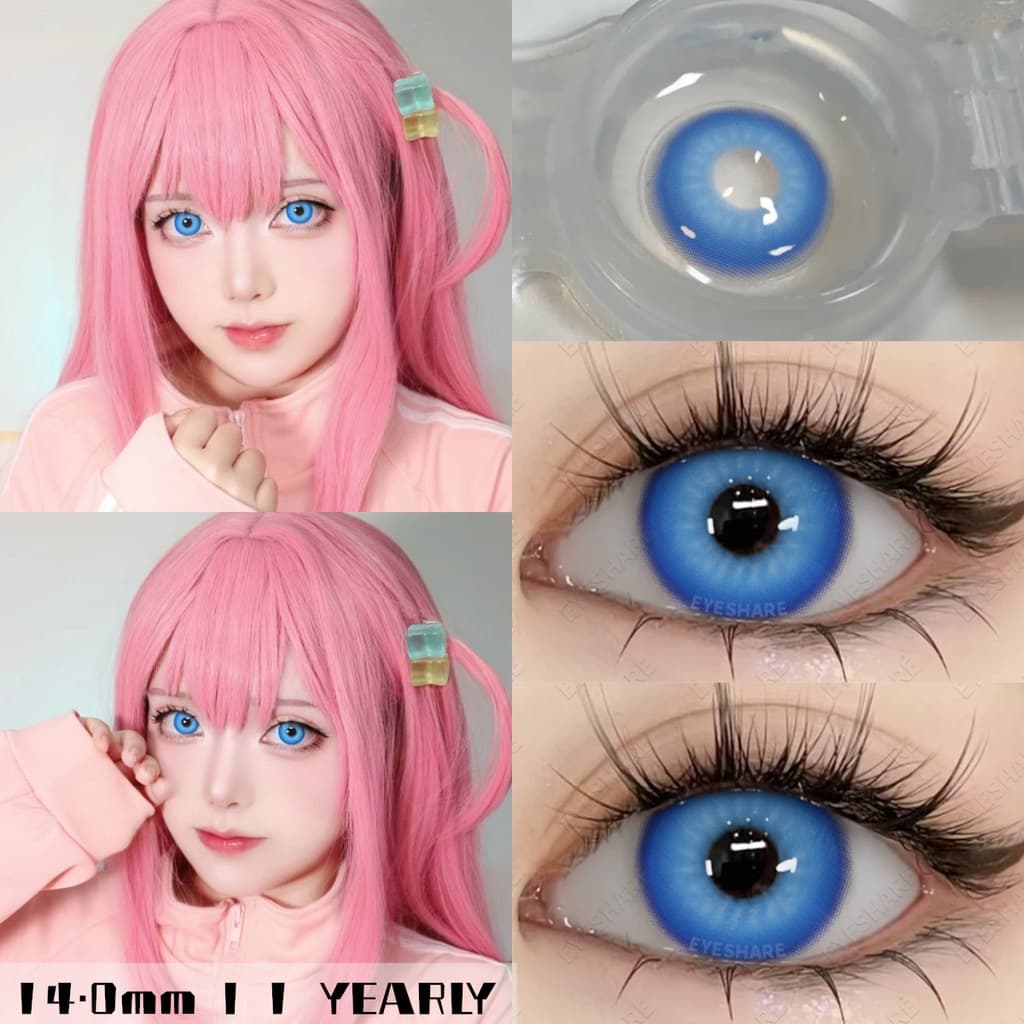 EYESHARE 1pair Novas Lentes De Contato Coloridas Cosplay Azuis Uso Anual