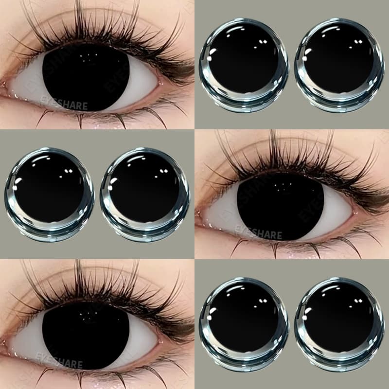 EYESHARE Cosplay Lente De Contato Preta-Branca 1Pair 14.5mm Natuer Colorida Halloween Anual Softlens