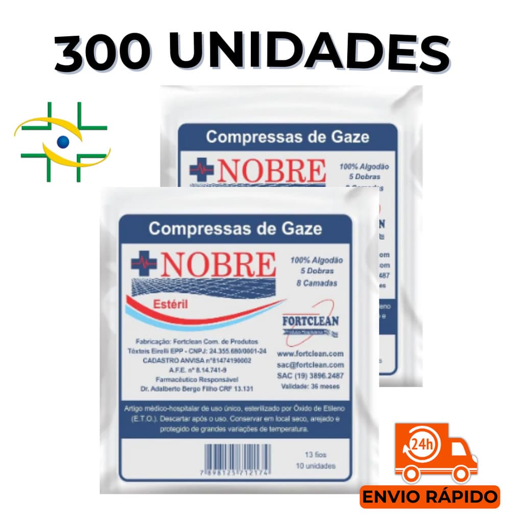 300 Unidades Compressa de Gaze Nobre Gaze Estéril Hidrófila 13 Fios Primeiros Socorros