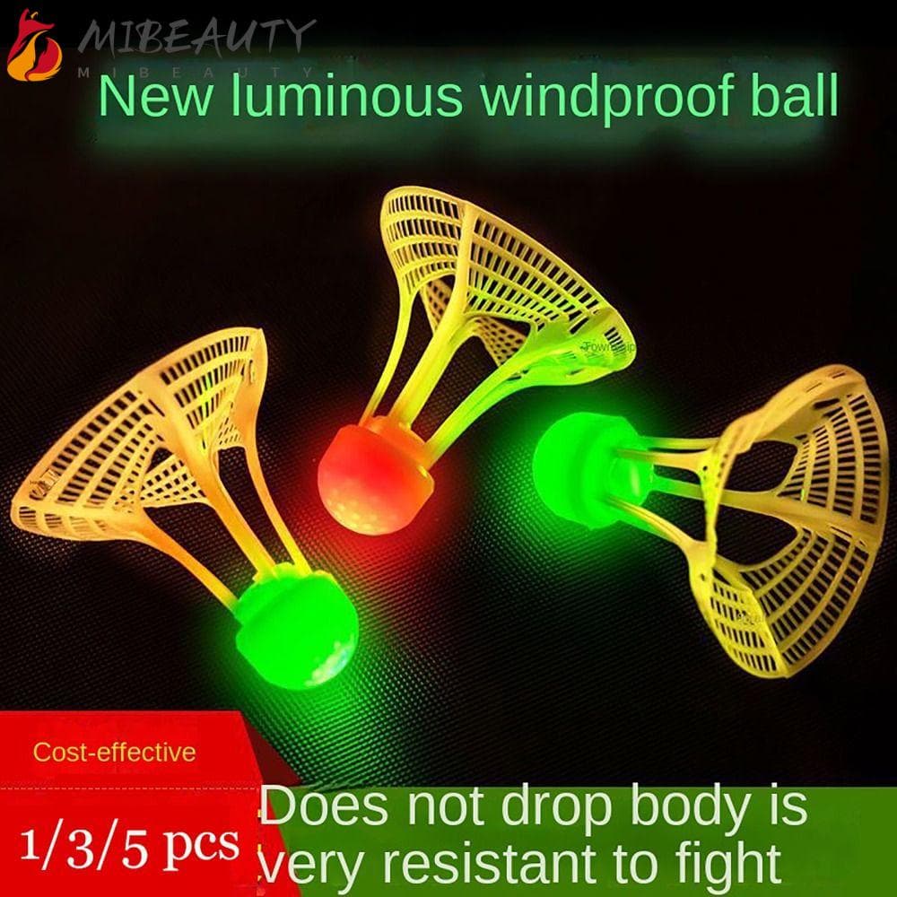 MIBEAUTY 1/2/5pcs Petecas Fluorescentes , Badminton Luminoso De Bola De Nylon Super Resistente , Com Luz LED