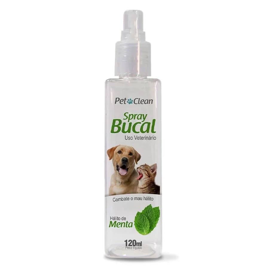 Higiene Bucal em Spray Menta Cães e Gatos 120ml Pet Clean