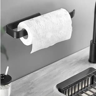Porta Papel Toalha Perfex Preto Suporte Cozinha Armário Parede
