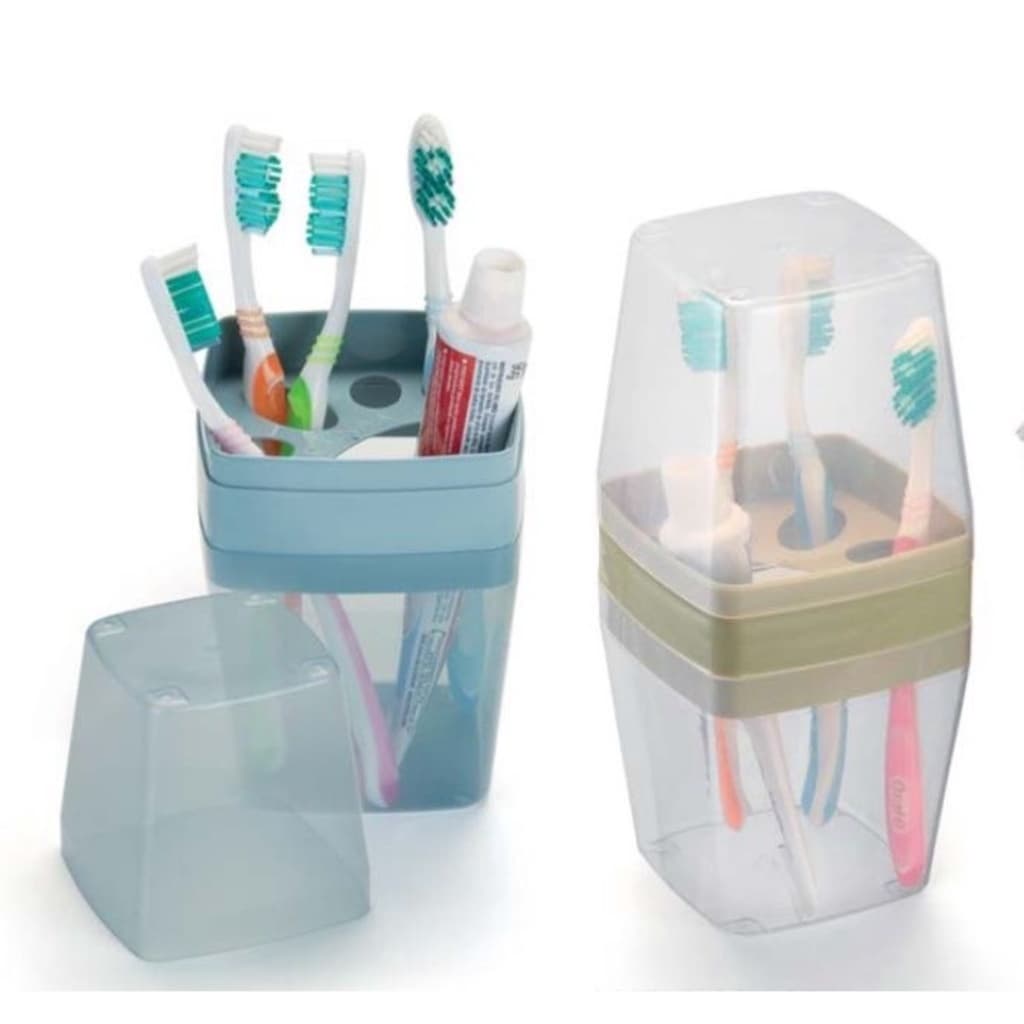 porta escovas e creme dental com tampa 5 escovas e creme dental