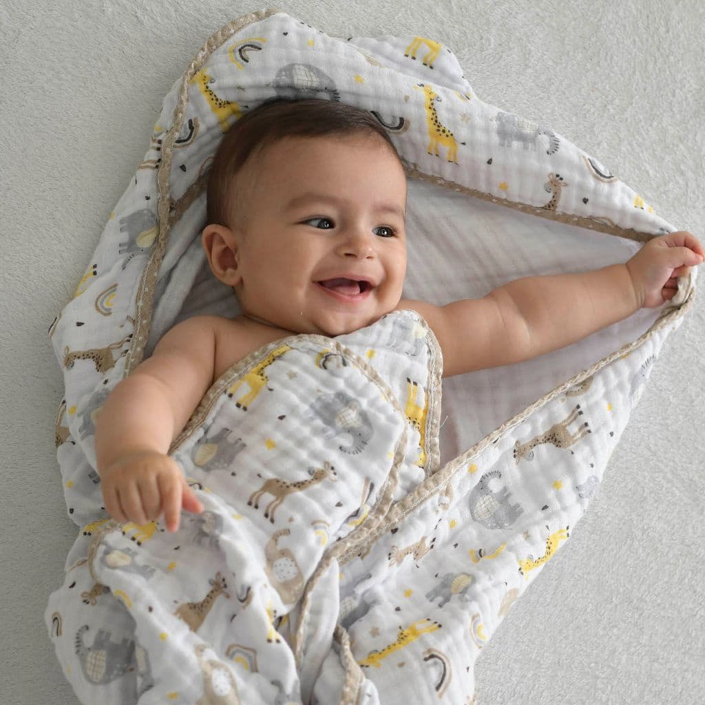 Toalha Soft 70 cm x 70 cm Girafa Creme Bublim Petit