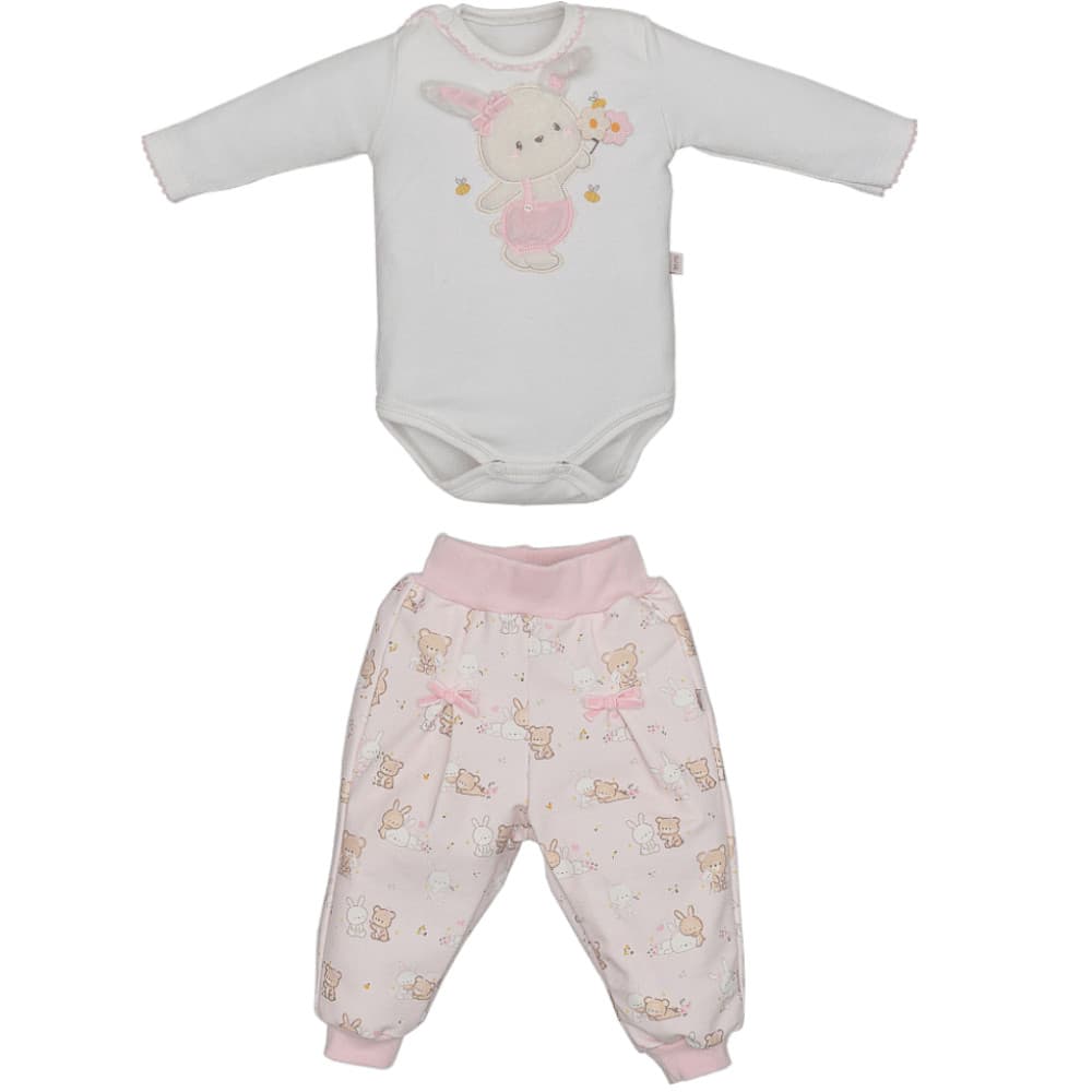 Body Com Culote Bebê Menina Suedine Estampado Coelha Upi Uli