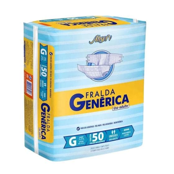 FRALDA GERIATRICA  GENERICA ABSORV G 50un