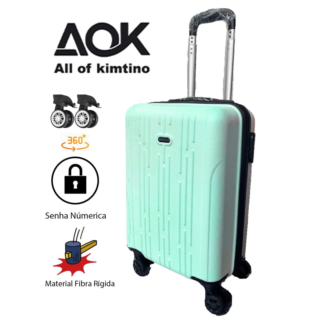 Mala De Bordo Viagem Nacional Internacional Com 4 Rodas 360º 9 kg Com Trava De Encaixe, Cadeado Embutido, Divisório Interno, Envio A Cor Aleatória