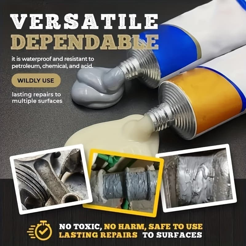 Cola Adesiva Para Reparo De Metal , A + B , Ferro , Aço , Radiador Automático , Vazamento , Soldagem , Reparos Duráveis 