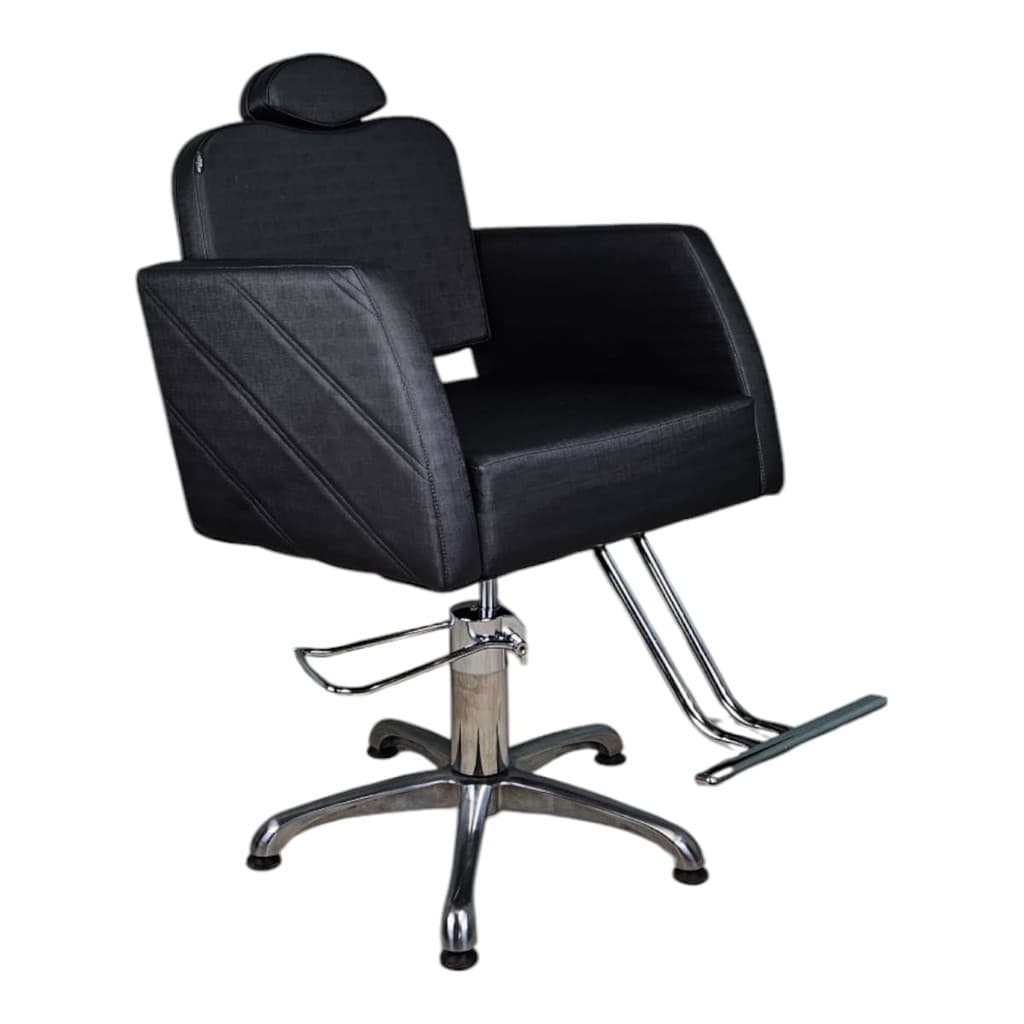 Cadeira Nexus Fixa Salão De Beleza Preto Factor Acetinado