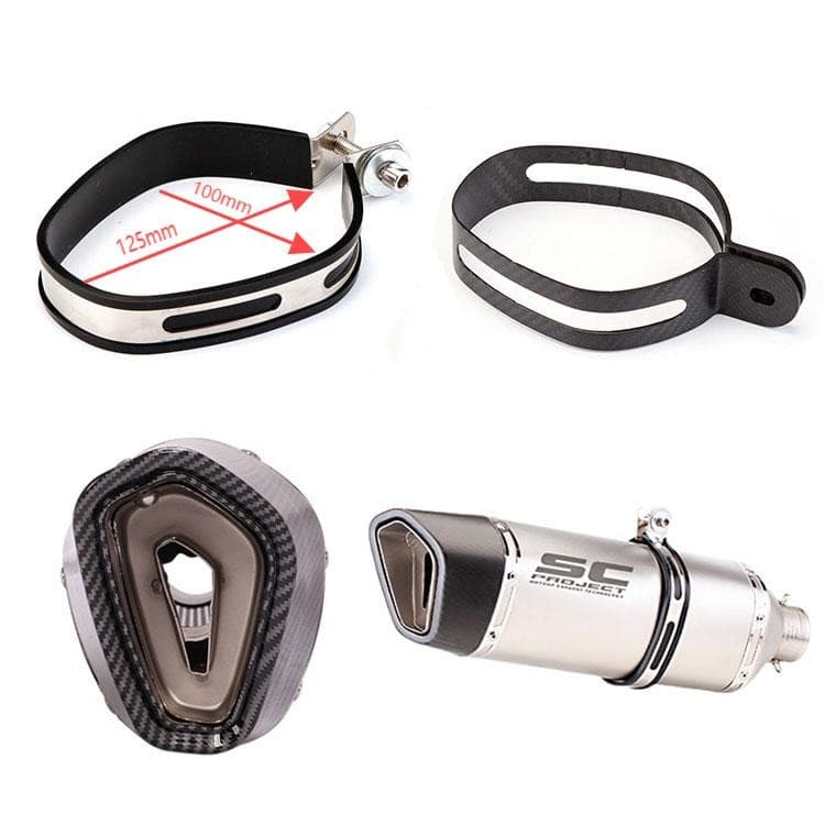 Braçadeira De Escape De Motocicleta Em Aço Inoxidável , Silenciador De Escapamento , Cabide De Fixação