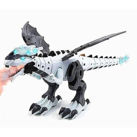 Dinossauro Robo com asas solta fumaça e anda   com luz e som