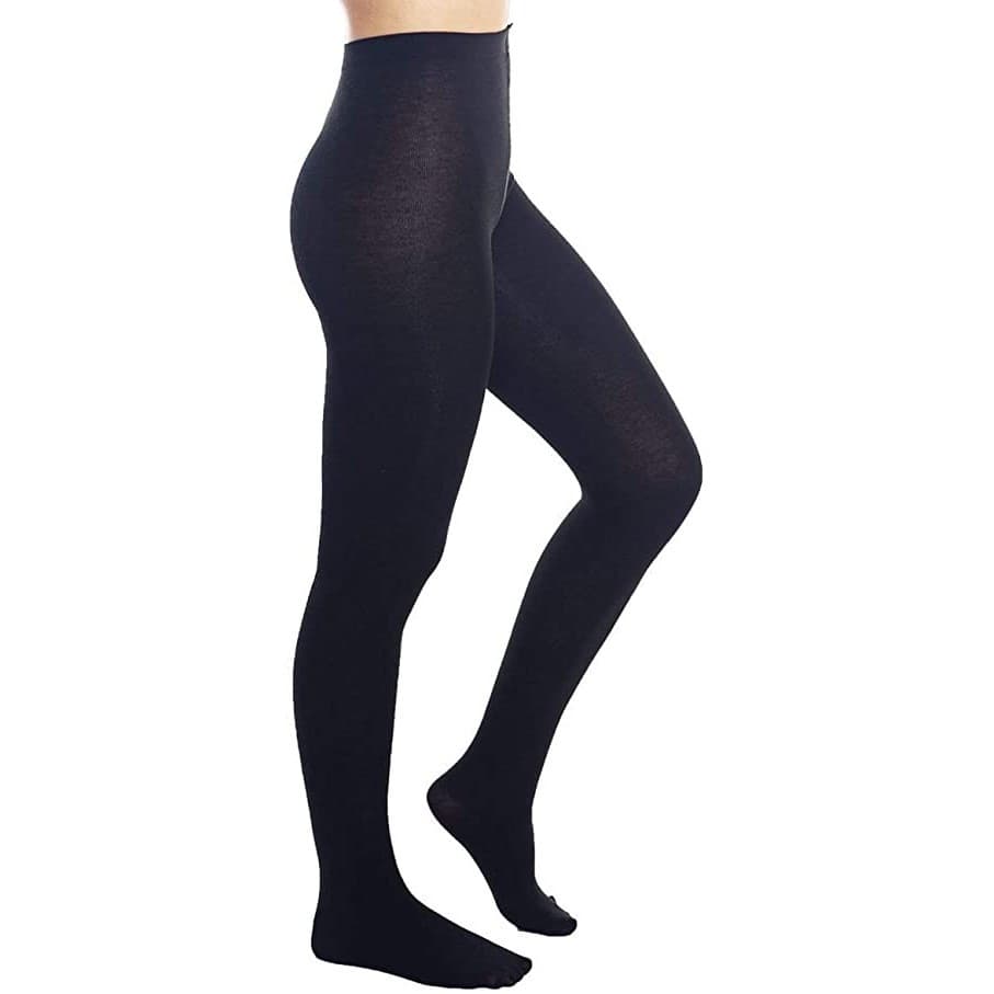 Meia Calça Legging Fio 80 Preta Grossa Térmica Flanelada Frio Adulto com PÉ CAPADOCCI