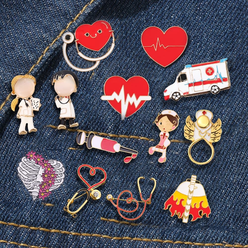 Enfermeira Médica Doctor Pins Estetoscópio Brochura Jóias Para Presentes De Graduação