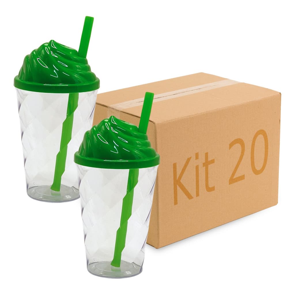 Kit 20 Copo 300ml Tampa Chantilly Fábrica Atacado Varejo chá revelação15 anos infantil brinde