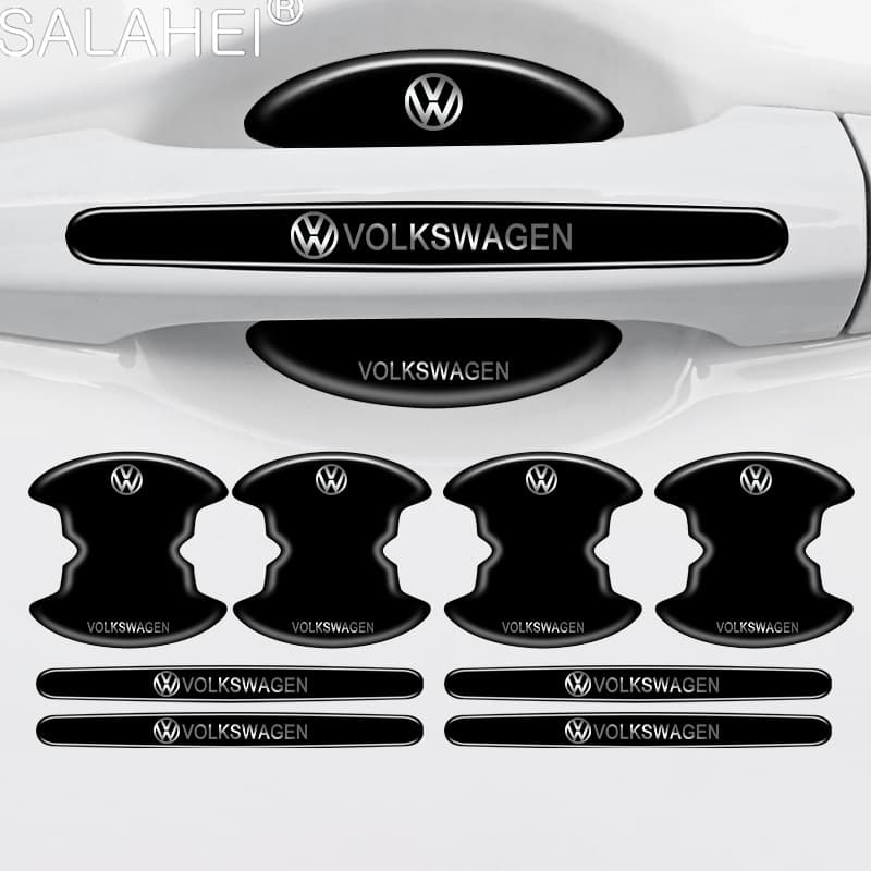 8Pcs Adesivo Protetor De Porta De Carro Cabo Película Protetora De PVC Durável Para Volkswagen VW Polo Golf Passat Tigua