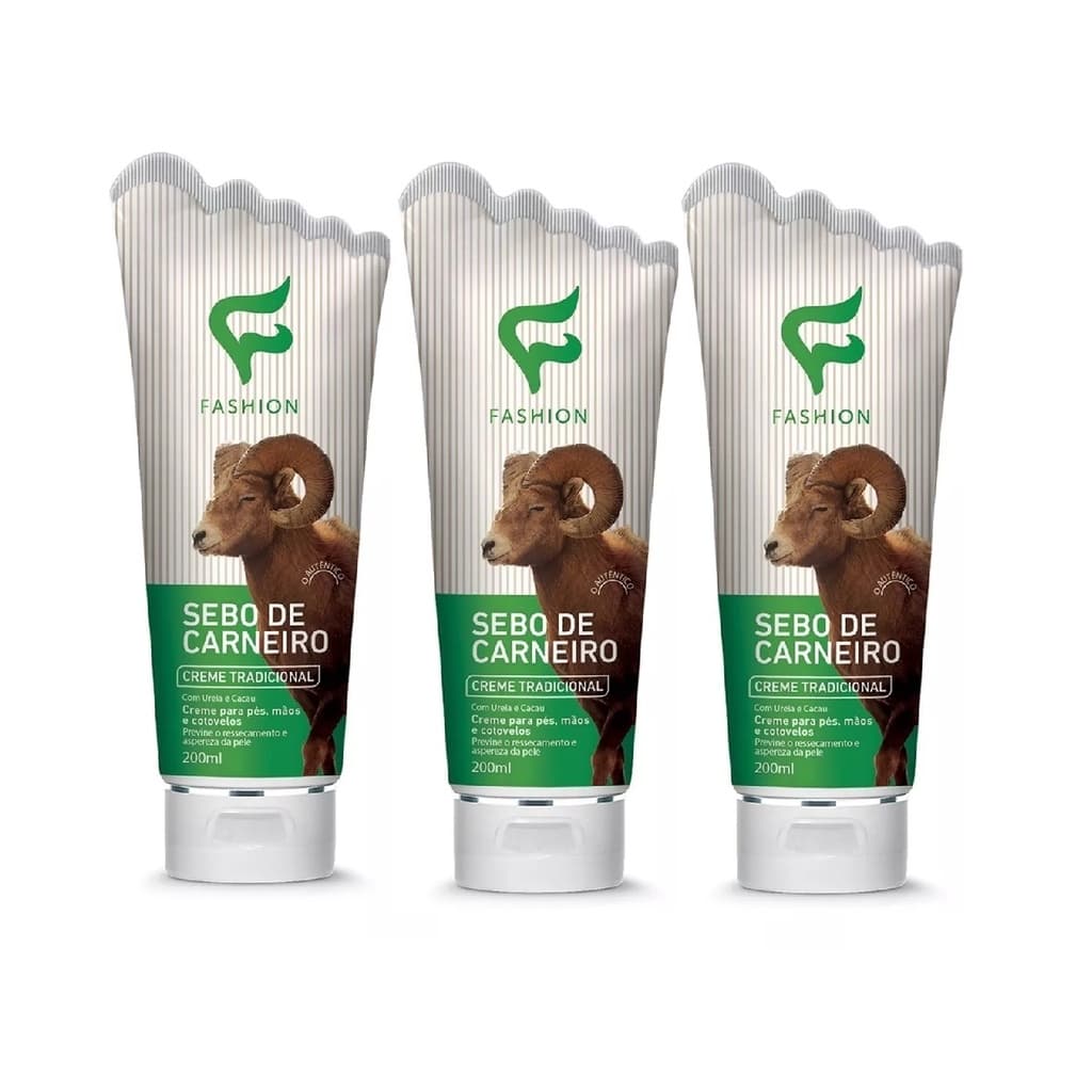 Fashion Sebo De Carneiro Tradicional Kit 03 Unidades 200ml