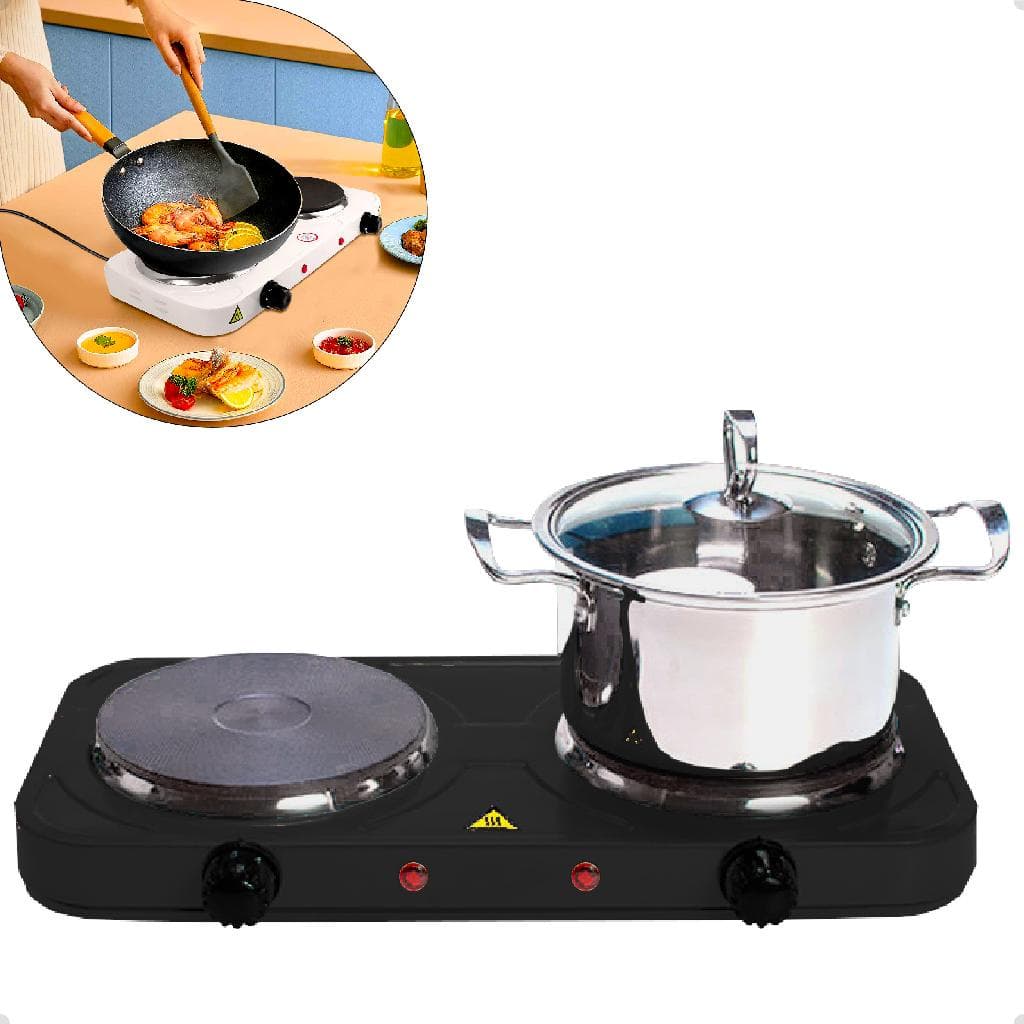 Fogão De Indução Cooktop 2000W 2 Bocas 5 Temperaturas Linha Premium