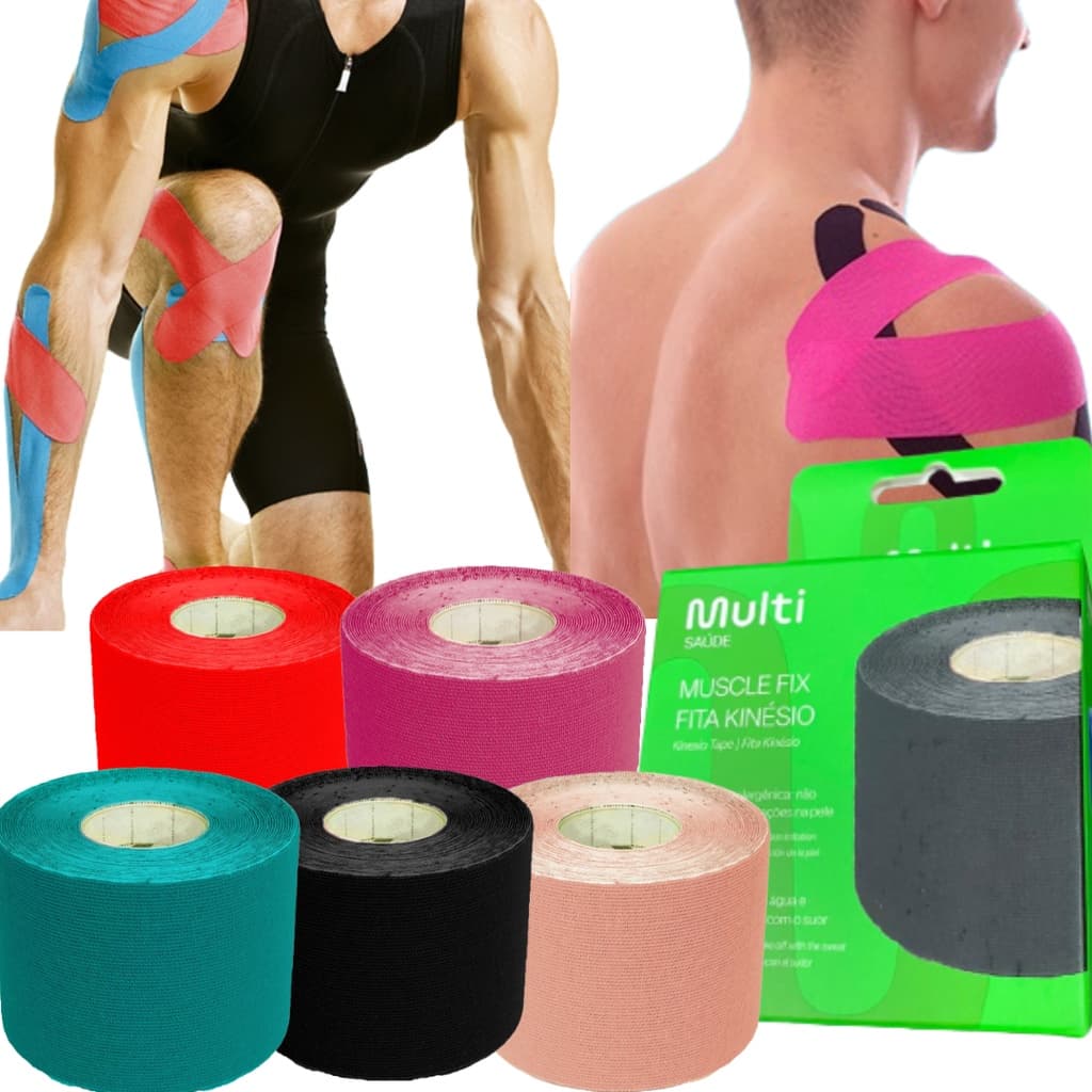 Fita Kinesio Tape Fisioterapia Recuperação Rolo 5cmx5m