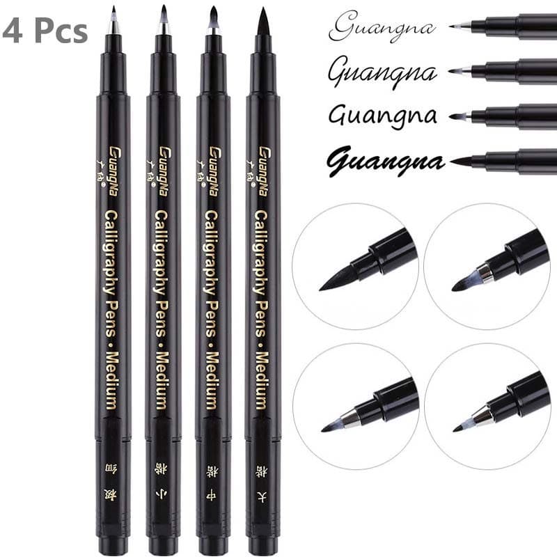 5 Pcs/Se Conjunto De Canetas De Pincel De Alta Qualidade Caligrafia Marcador De Arte Para Material Escolar De Escritório Papelaria