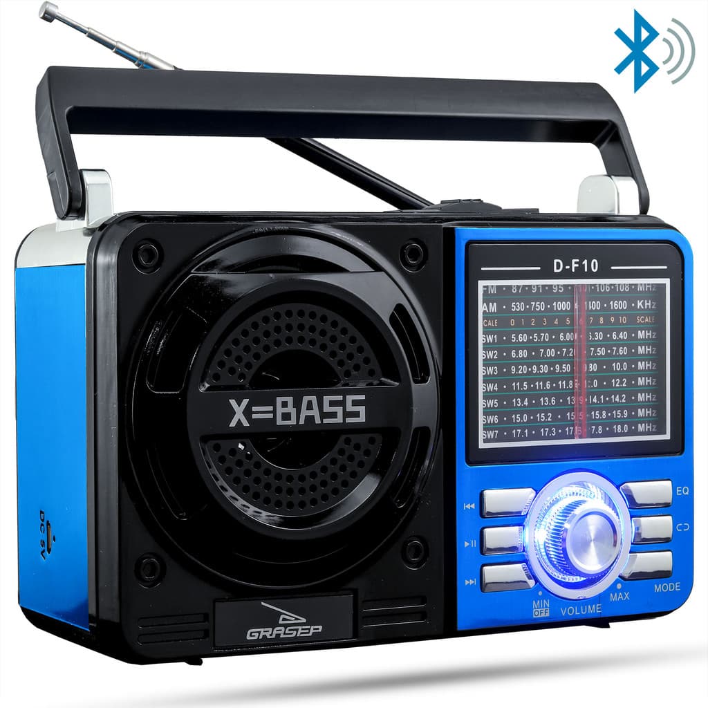 Rádio Radinho Bluetooth Retrô Vintage D-F10 Am Fm Usb Sd Aux P2 Analógico