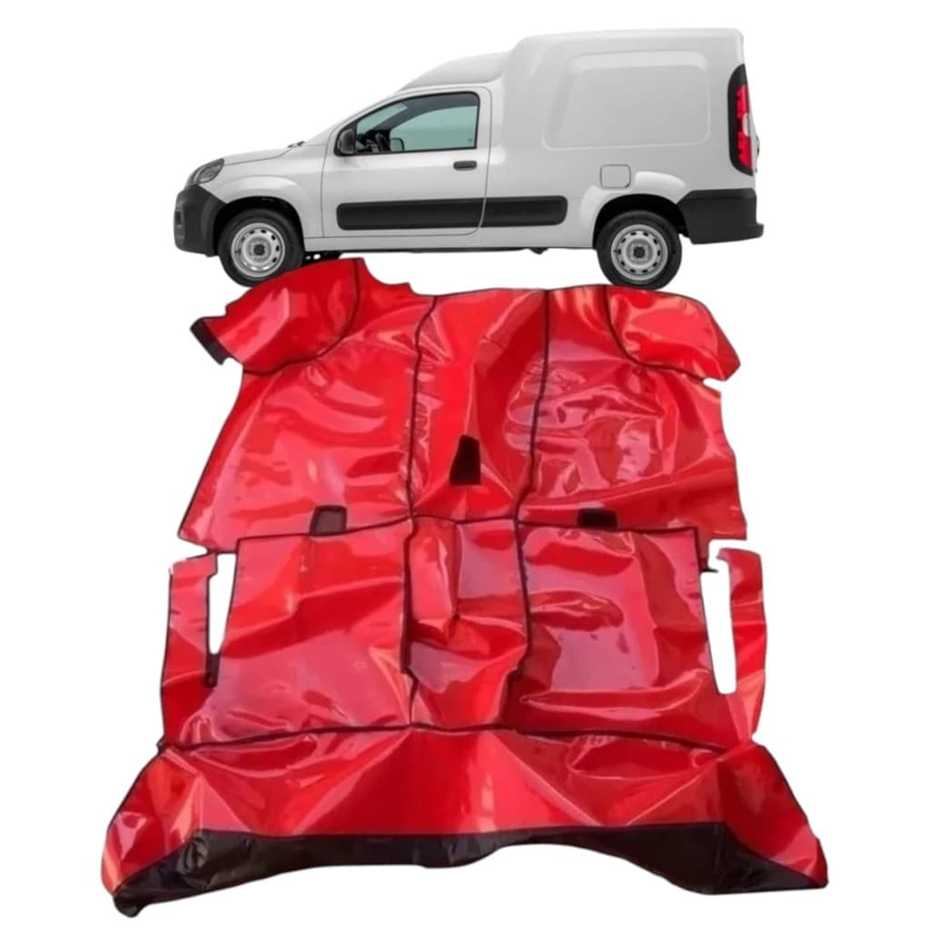 TAPETE DO ASSOALHO VINIL VERMELHO FIAT FIORINO 2014/2025