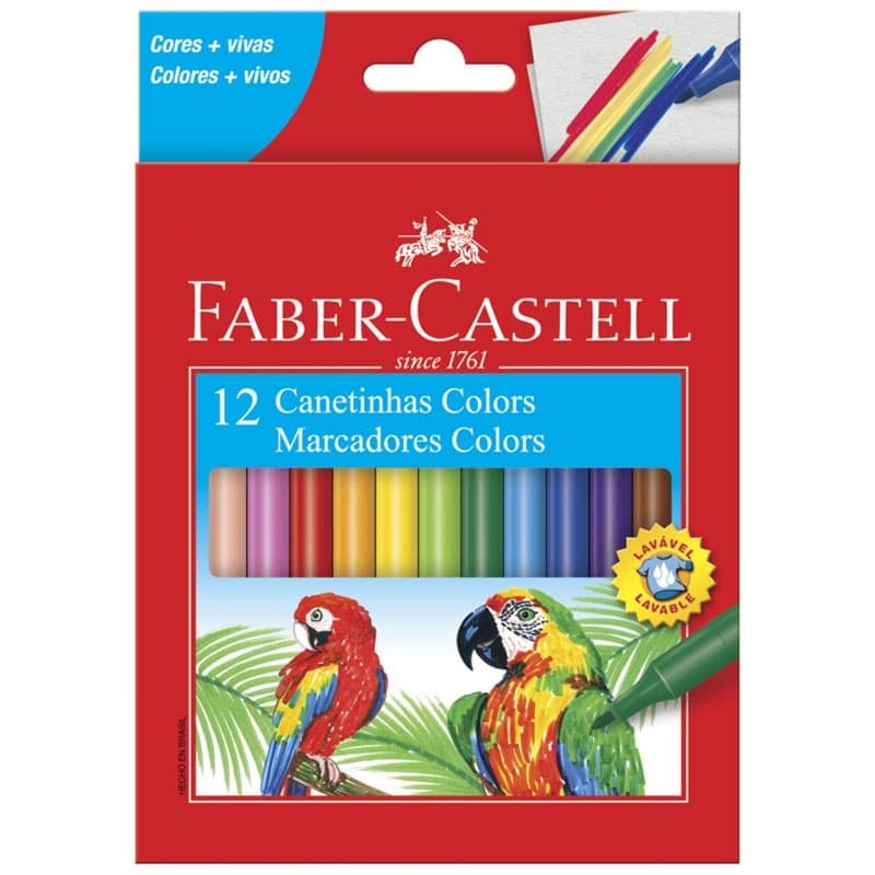 Caneta hidrográfica Colors 12 cores 150112CZF Faber-Castell
