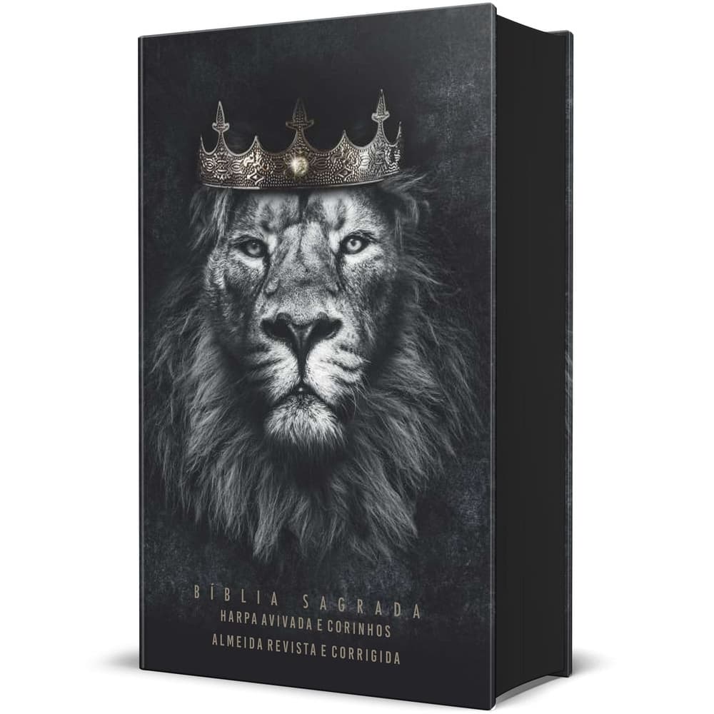 Bíblia Sagrada RC Econômica Letra Gigante Capa Dura Com Harpa E Corinhos Leão Rei dos Reis