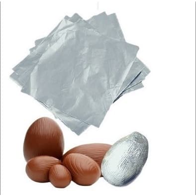 300 FOLHAS DE PAPEL CHUMBO 15,8X15,8CM PRATA PARA TRUFA EMBALE