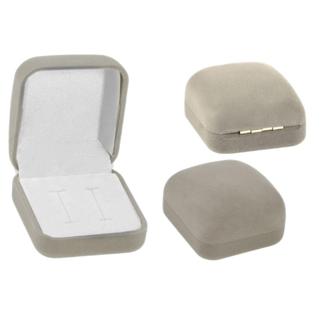 10 Estojo caixinha linha Veludo Cinza para brinco anel conjunto