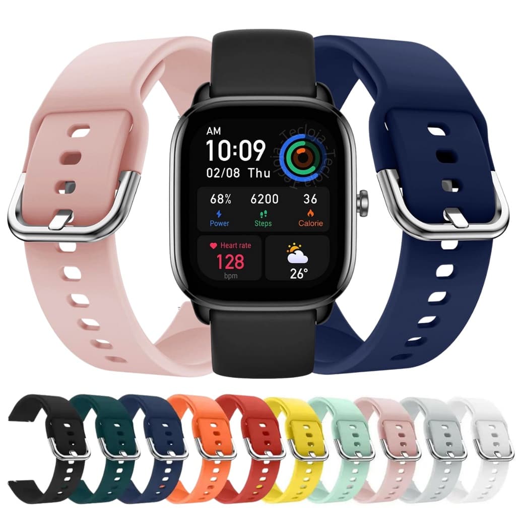 Pulseira Para Amazfit Fashion GTS 2 Mini / Pulseira Para Amazfit 4 Mini / Pulseira Silicone Com Fivela