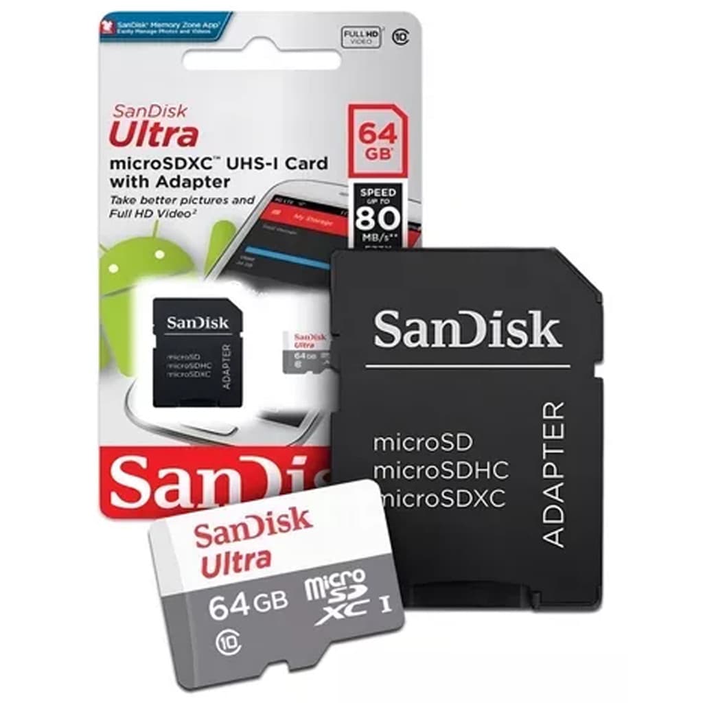 Cartão De Memória Com Adaptador SanDisk Ultra 16GB 36GB 64GB 128GB