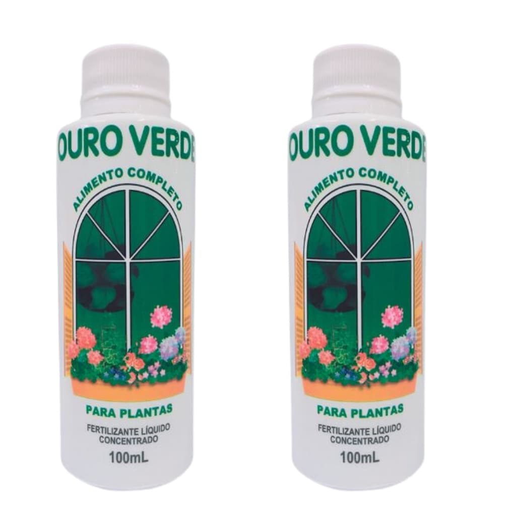 Kit 2 Un Adubo Ouro Verde Fertilizante Concentrado Para Plantas 100ml