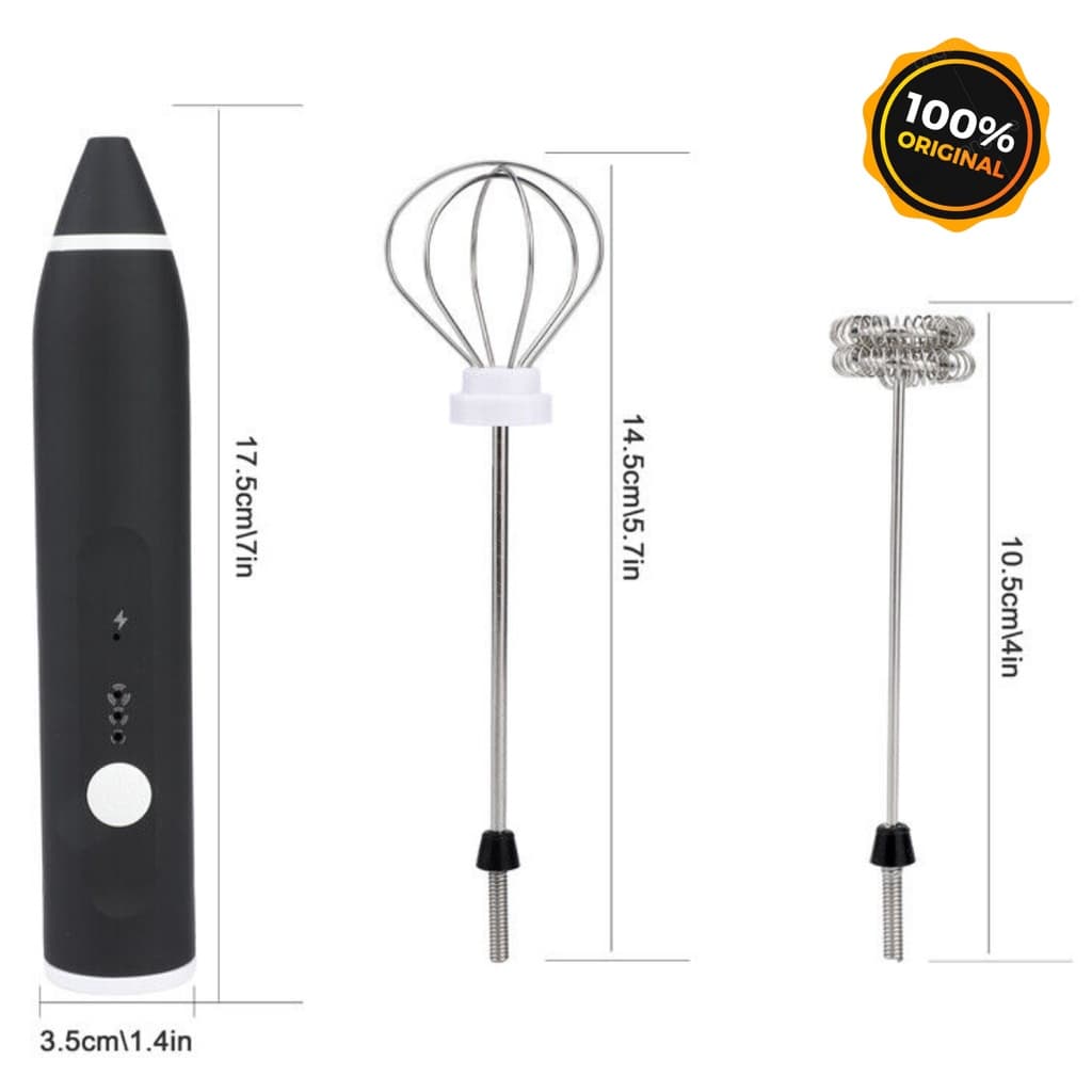 Batedor Misturador Mixer Elétrico para Bebidas Leite Café Clara de Ovos 2 em 1