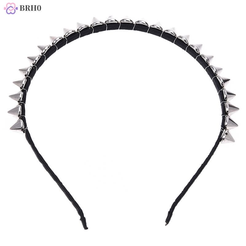 Silver Metal Stud Rivet Spike Fita De Cabeça Cabelo Aliceband Punk Girl