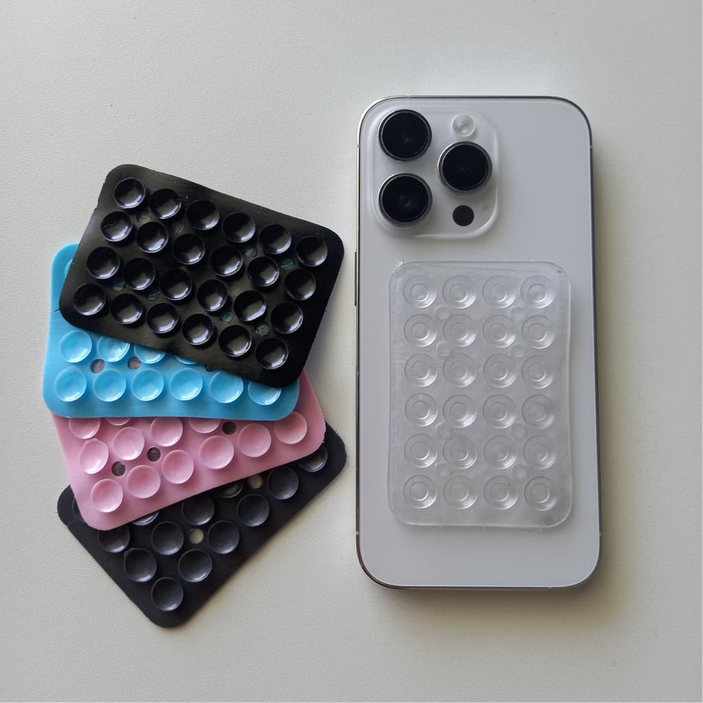 Ventosa silicone INRAM 24 Simples Antideslizante Estojo Telefone Celular Portátil Suporte Quadrado