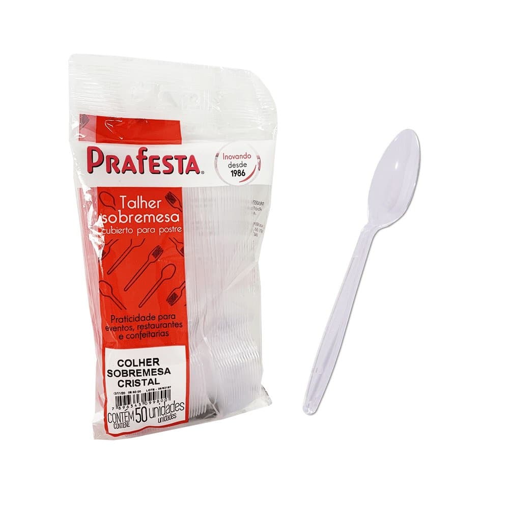 Colher Sobremesa Cristal Com 50 - Prafesta