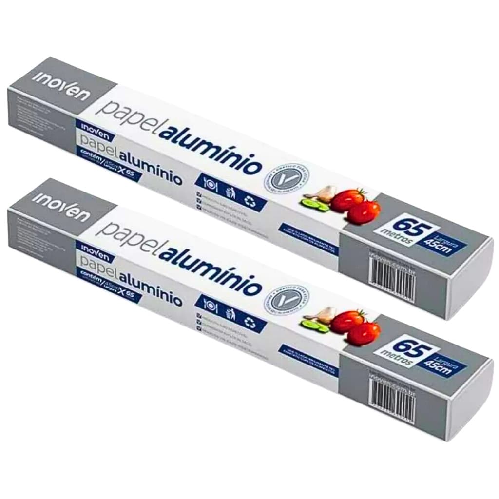2 Rolo Papel Aluminio 45cm x 65m - Inoven